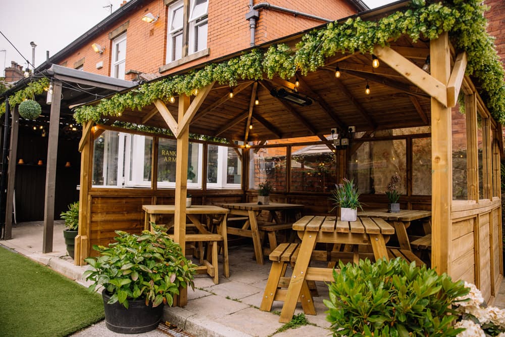 Pergola seating at The Ranken Arms