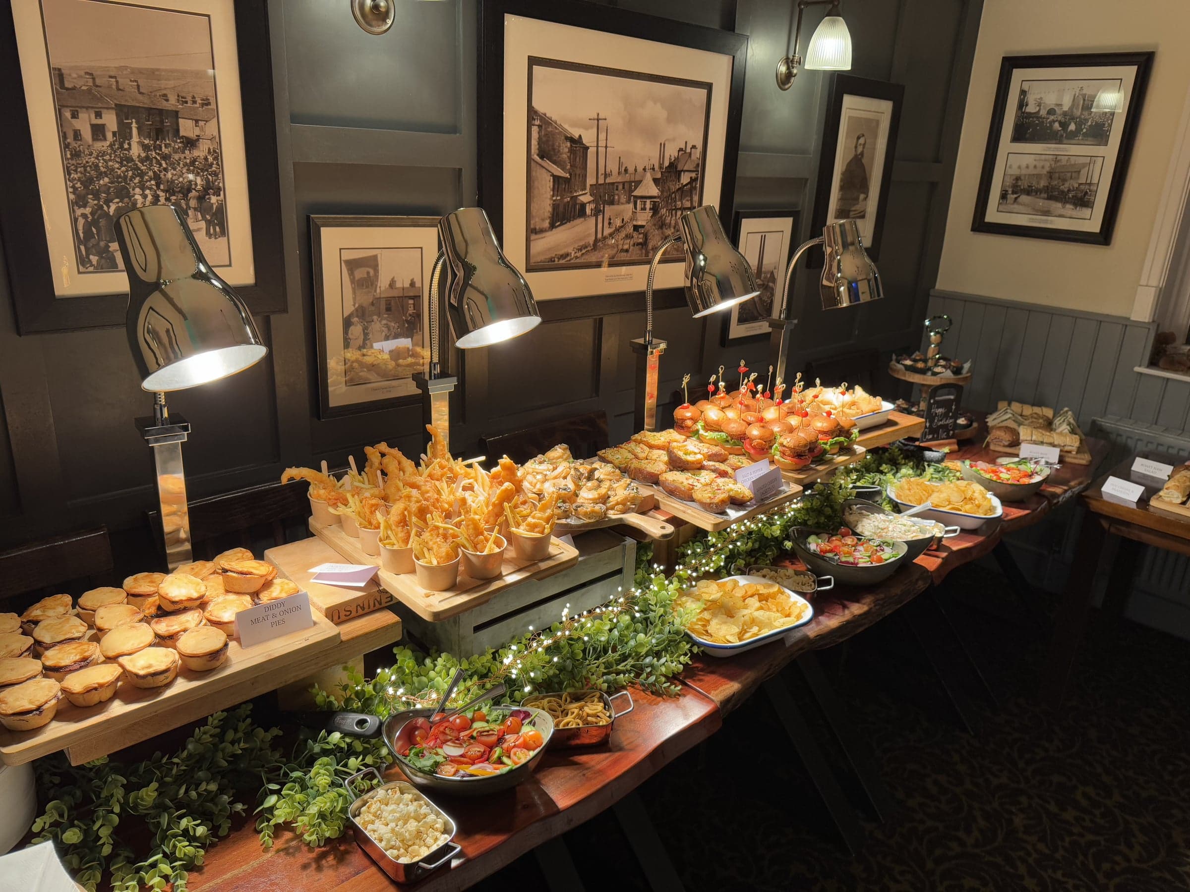 A buffet spread by The Ranken Arms outside catering