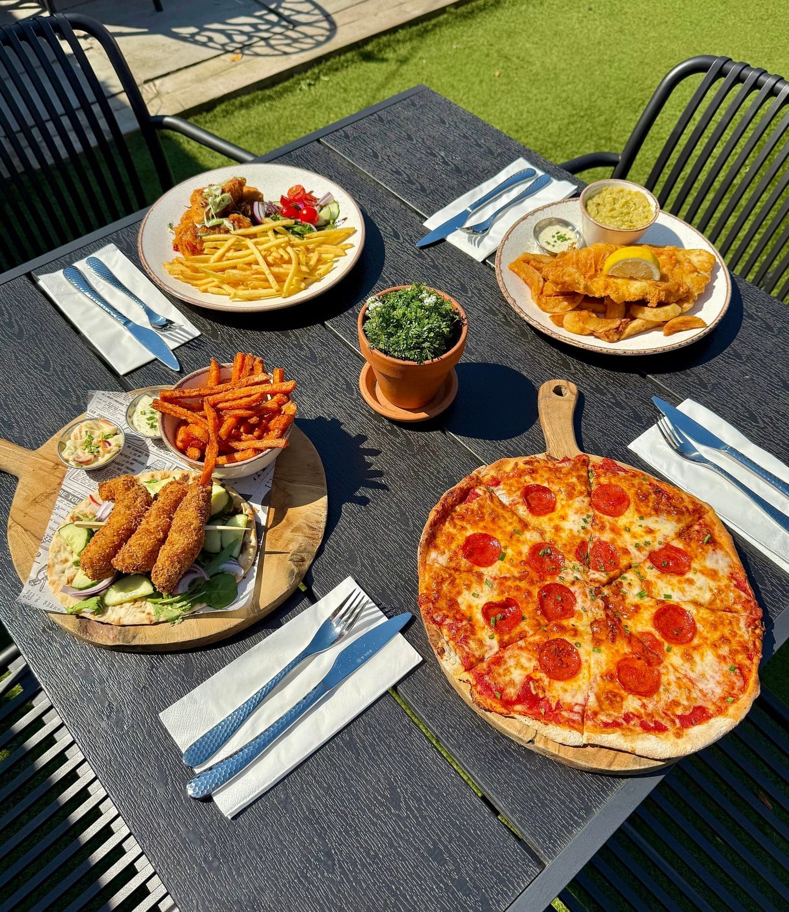 Food in the beer garden