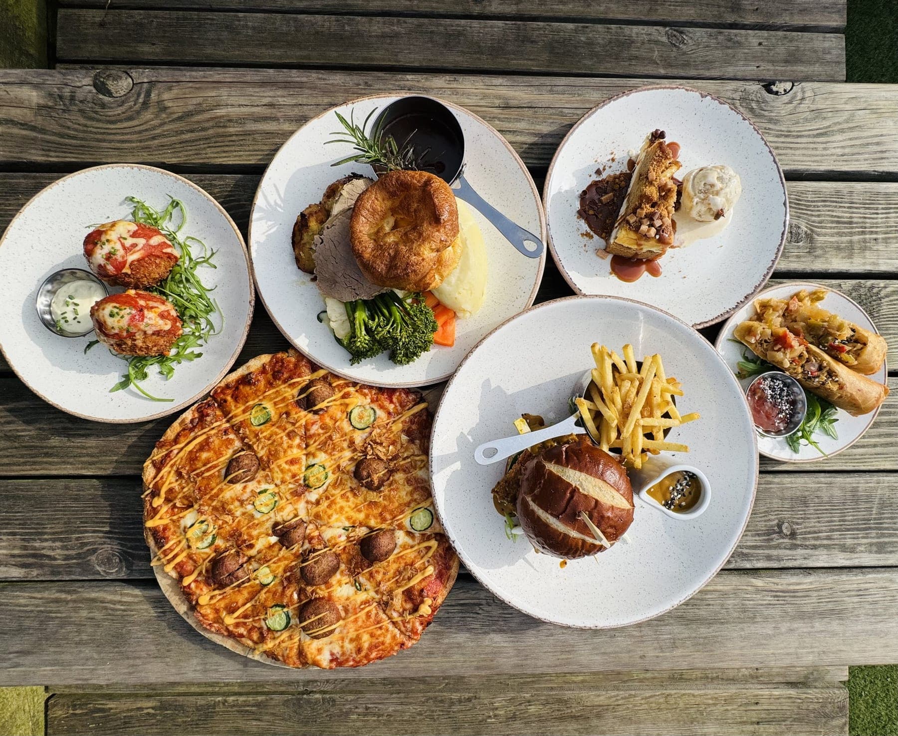 Sunday roast and stone-baked pizza outside