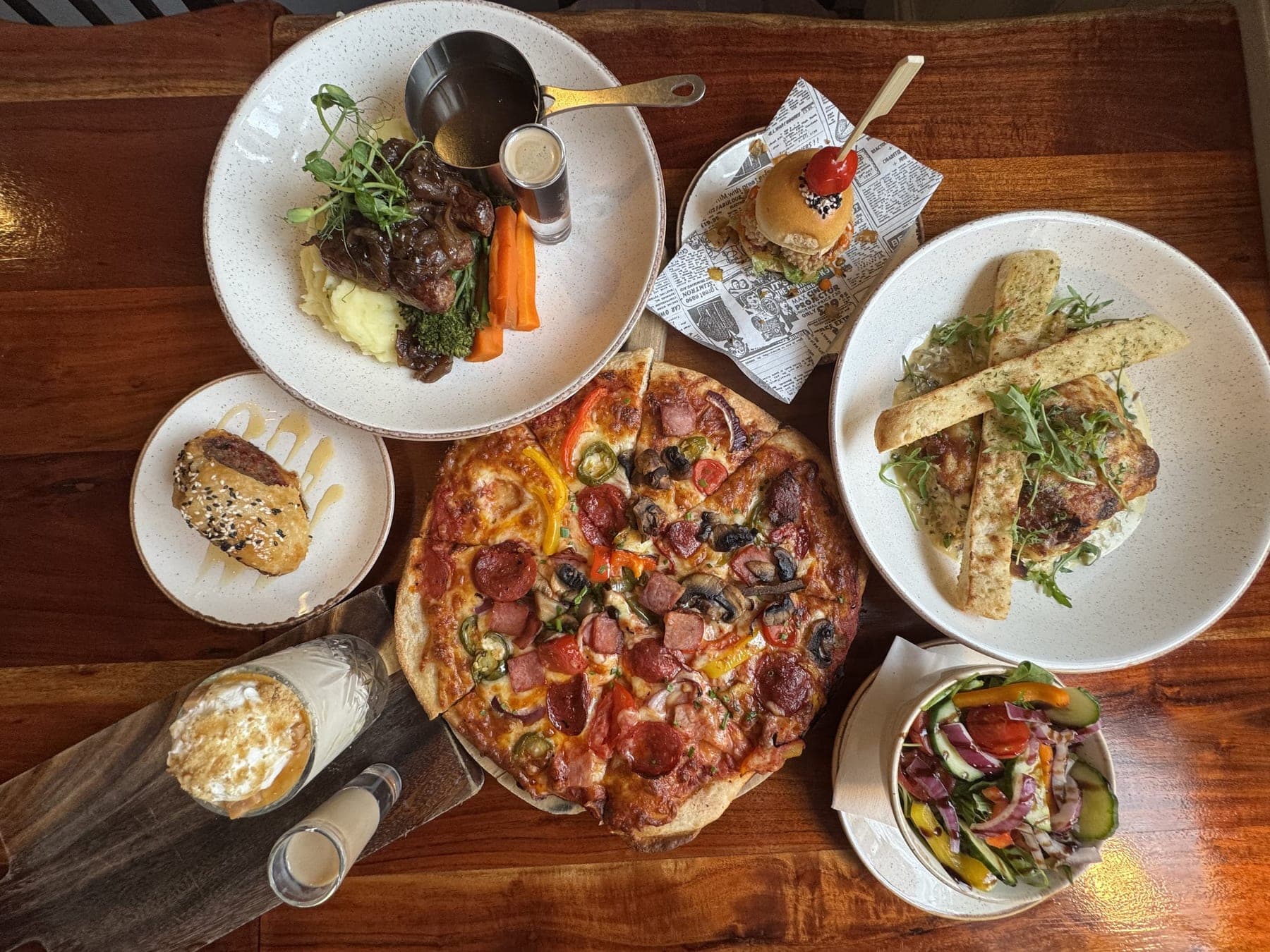 Stone-baked pizza and pub classics